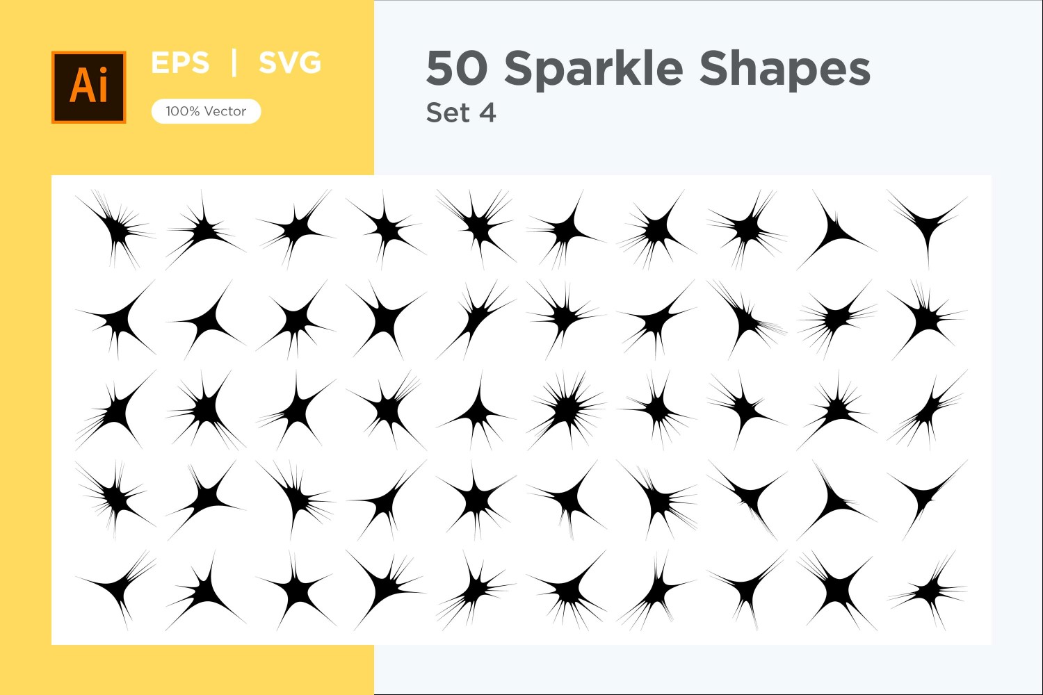 Sparkle shape symbol sign Set 50-V2-4