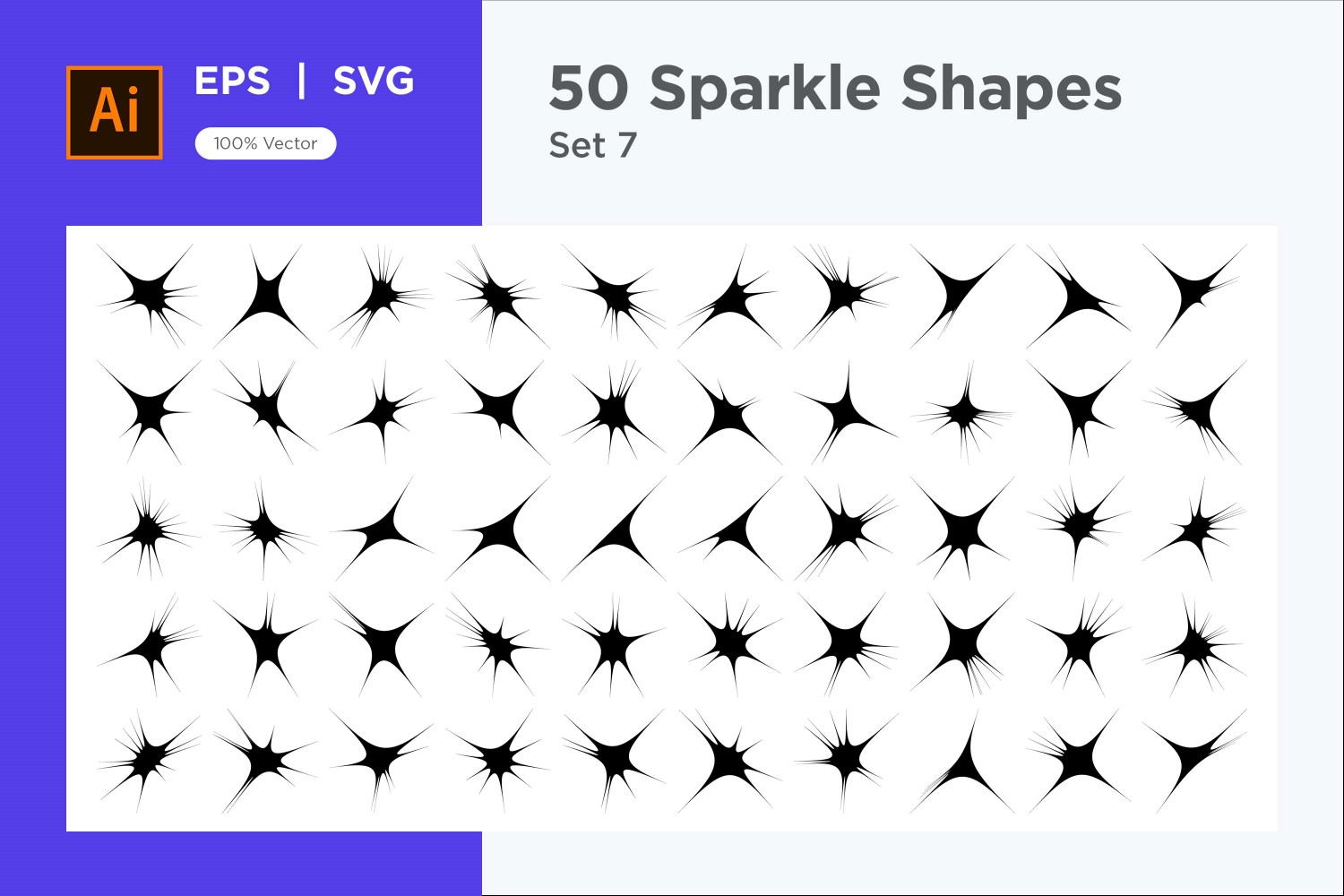 Sparkle shape symbol sign Set 50-V2-7