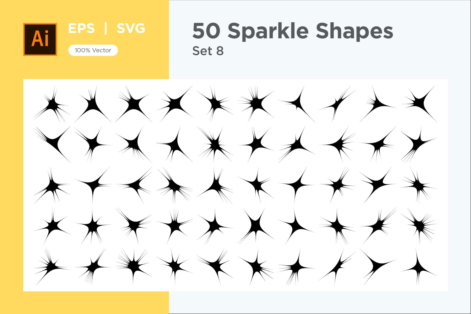 Sparkle shape symbol sign Set 50-V2-8