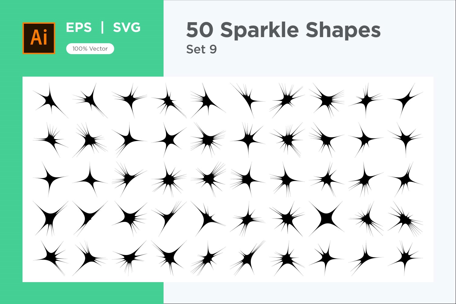 Sparkle shape symbol sign Set 50-V2-9