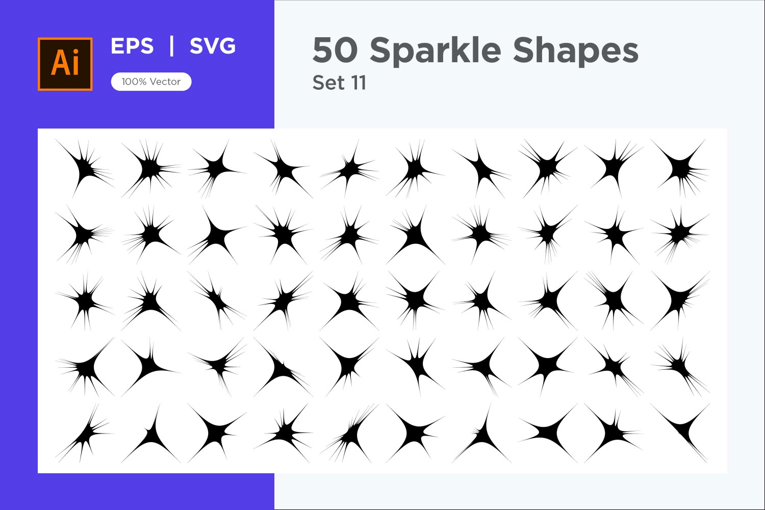 Sparkle shape symbol sign Set 50-V2-11