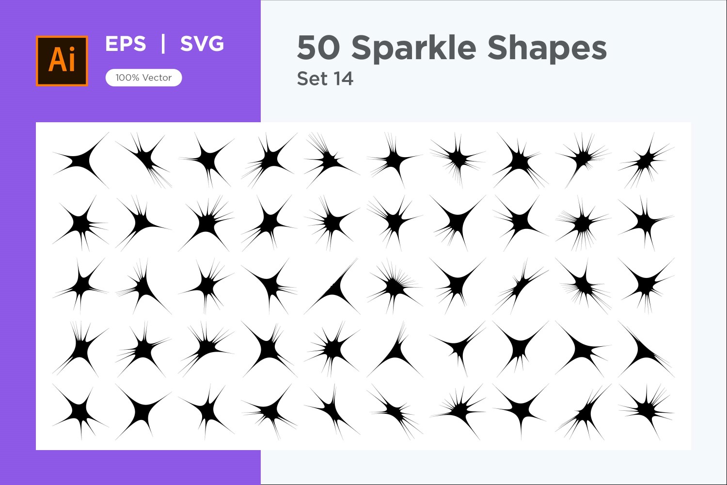 Sparkle shape symbol sign Set 50-V2-14