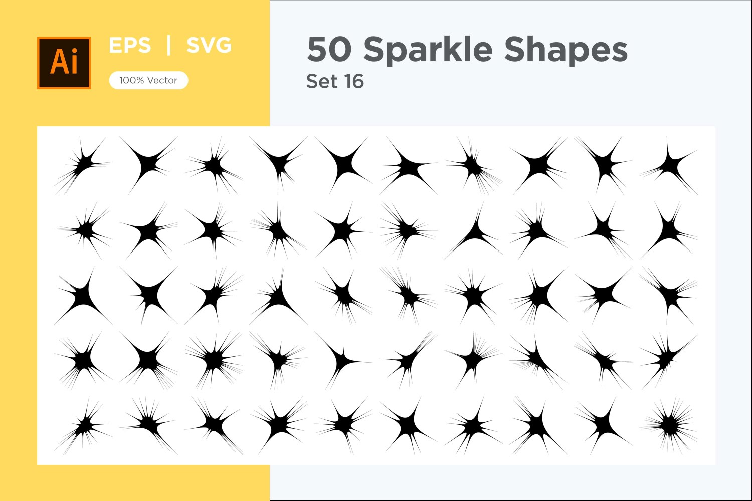 Sparkle shape symbol sign Set 50-V2-16