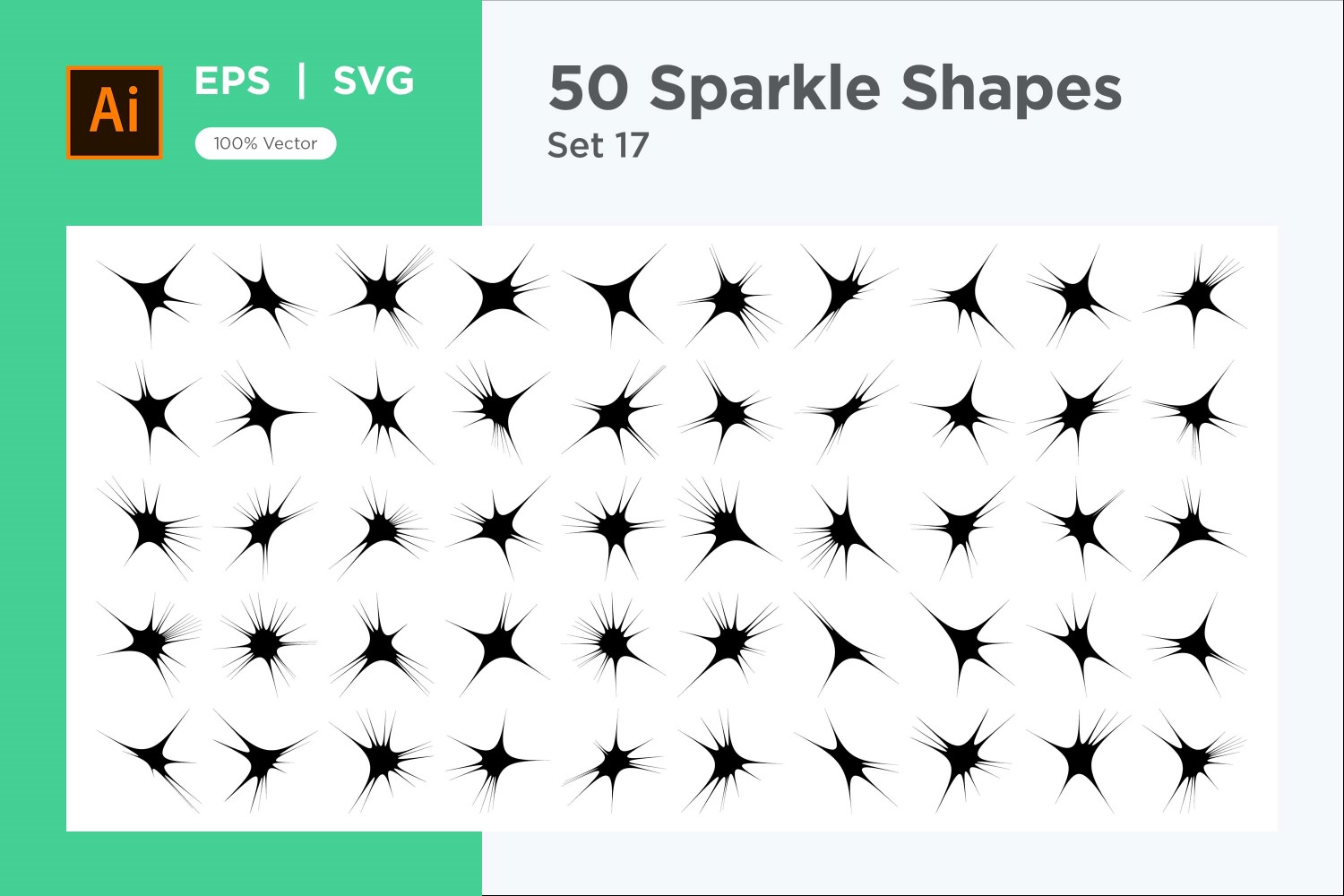 Sparkle shape symbol sign Set 50-V2-17