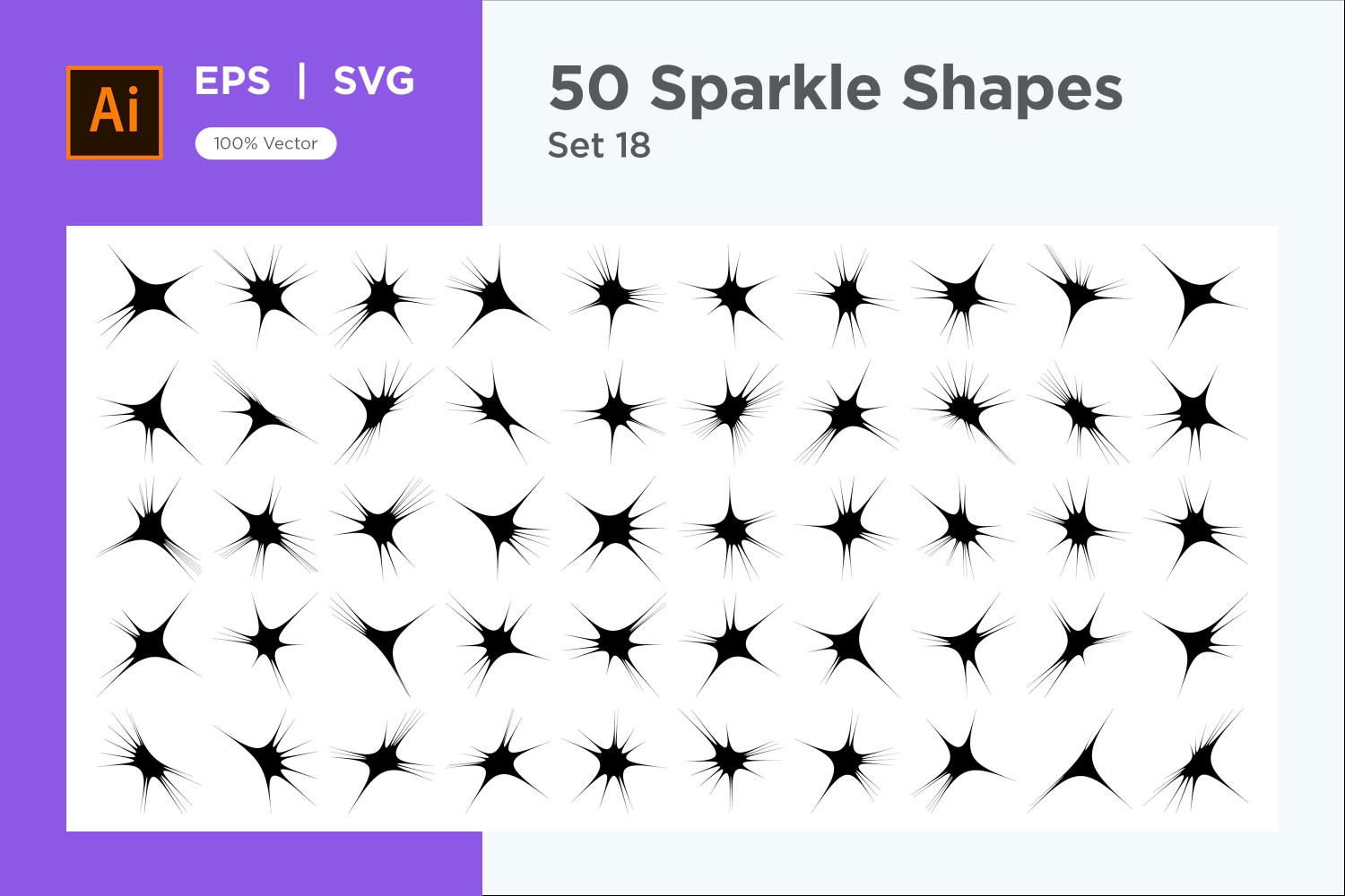 Sparkle shape symbol sign Set 50-V2-18