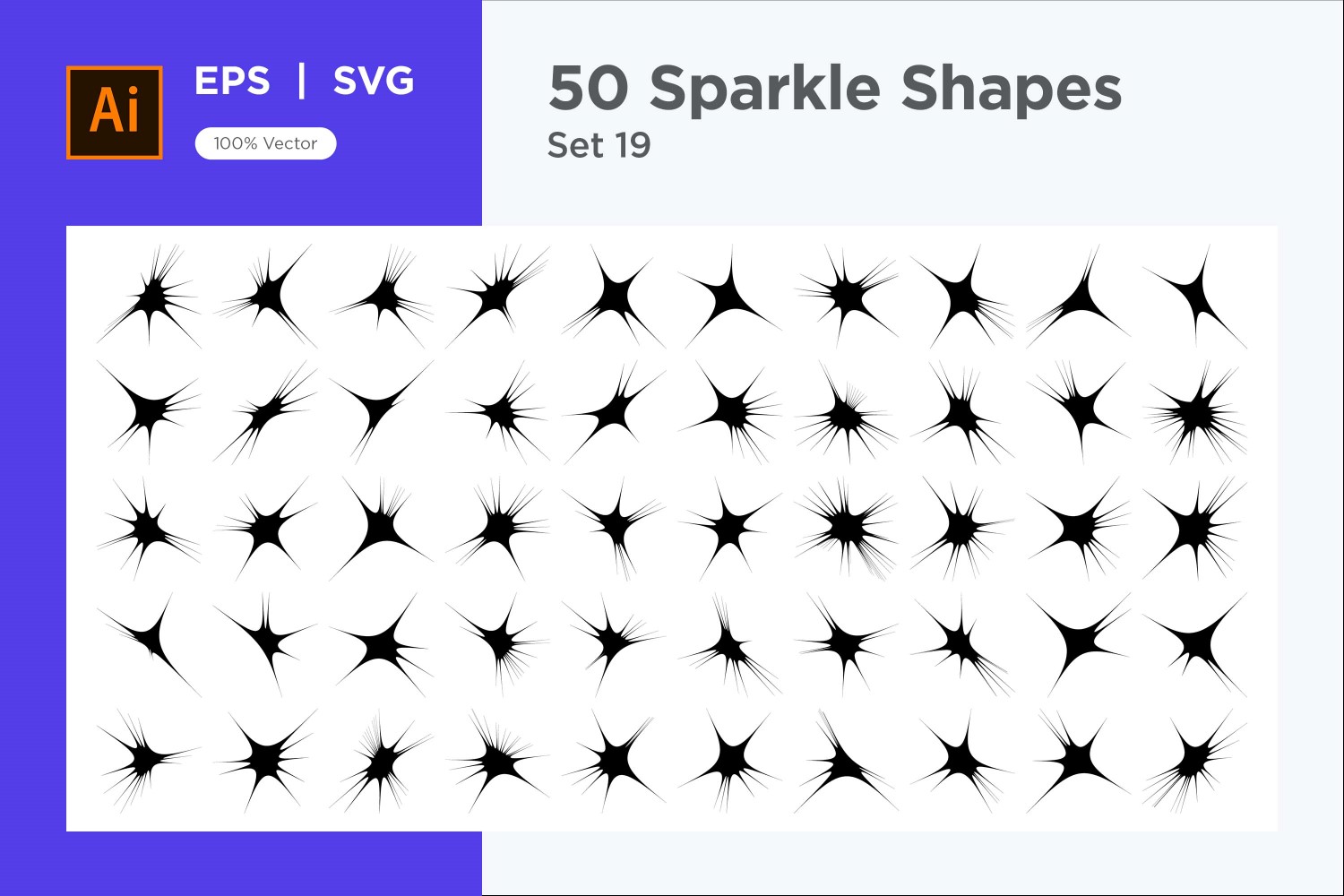 Sparkle shape symbol sign Set 50-V2-19