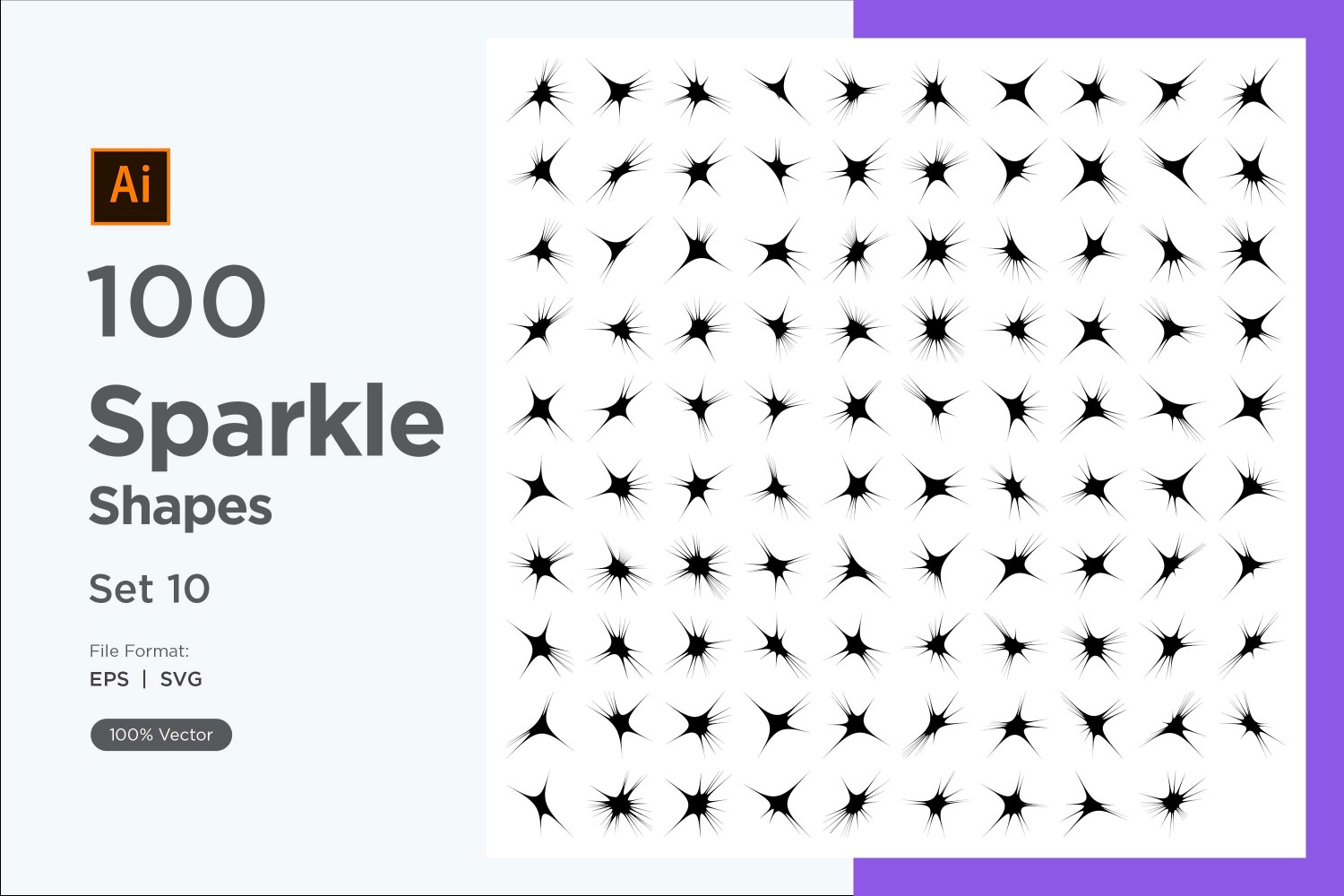 Sparkle shape symbol sign Set- 50-V2-10