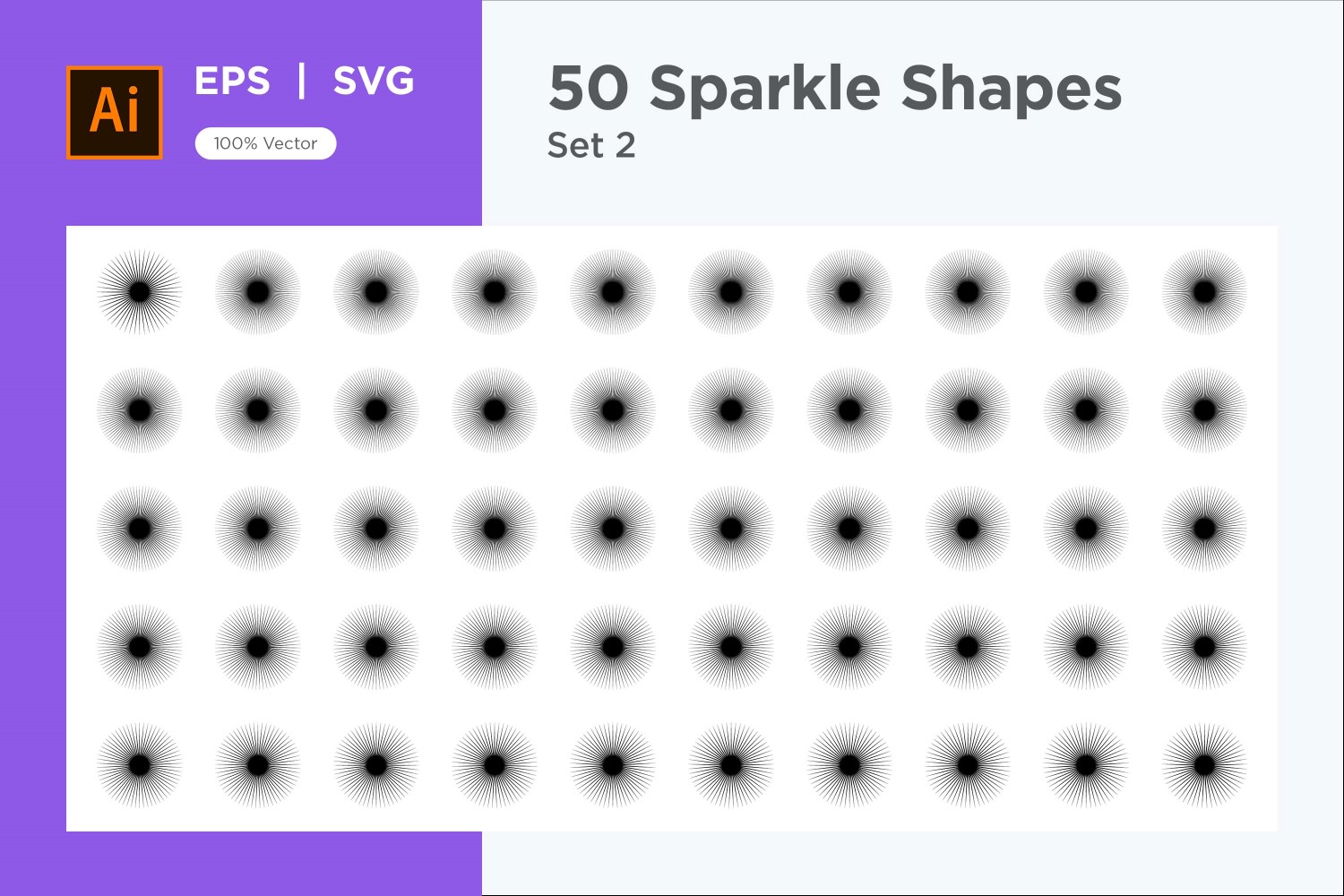 Sparkle shape symbol sign Set 50-V3-2