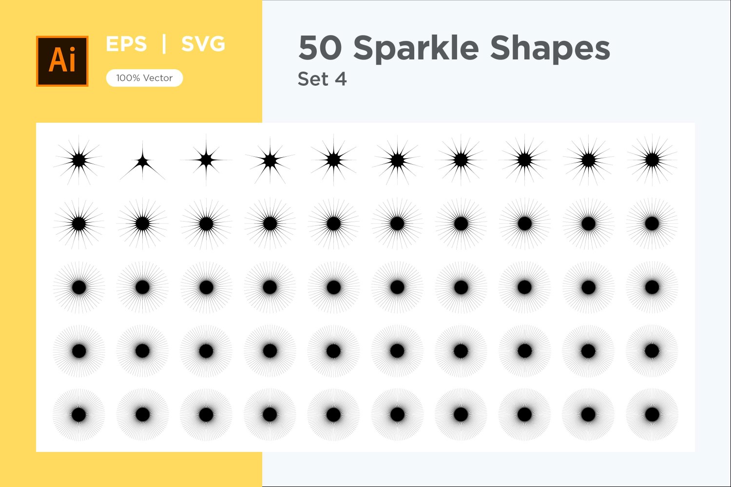 Sparkle shape symbol sign Set 50-V3-4