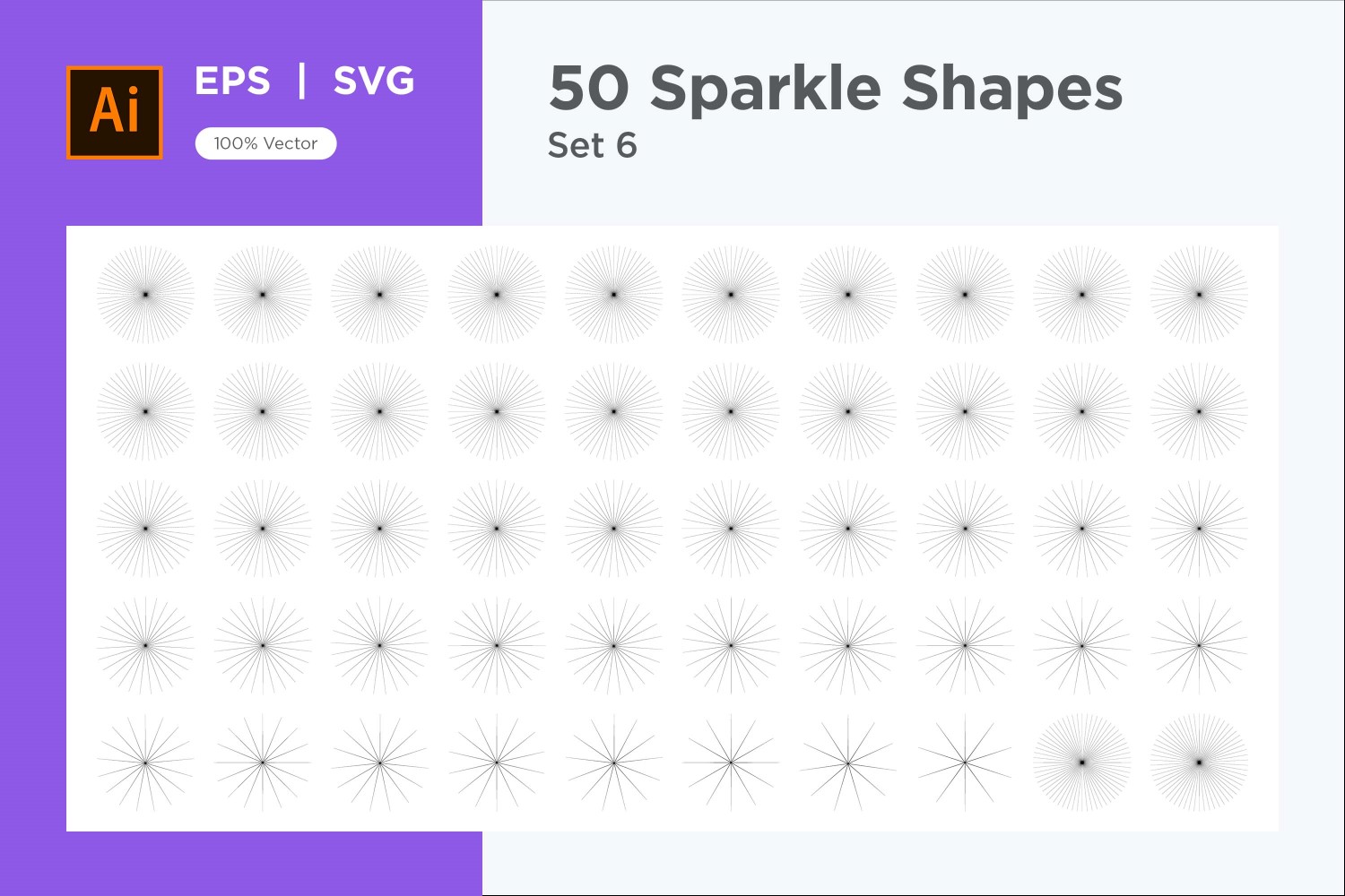 Sparkle shape symbol sign Set 50-V3-6