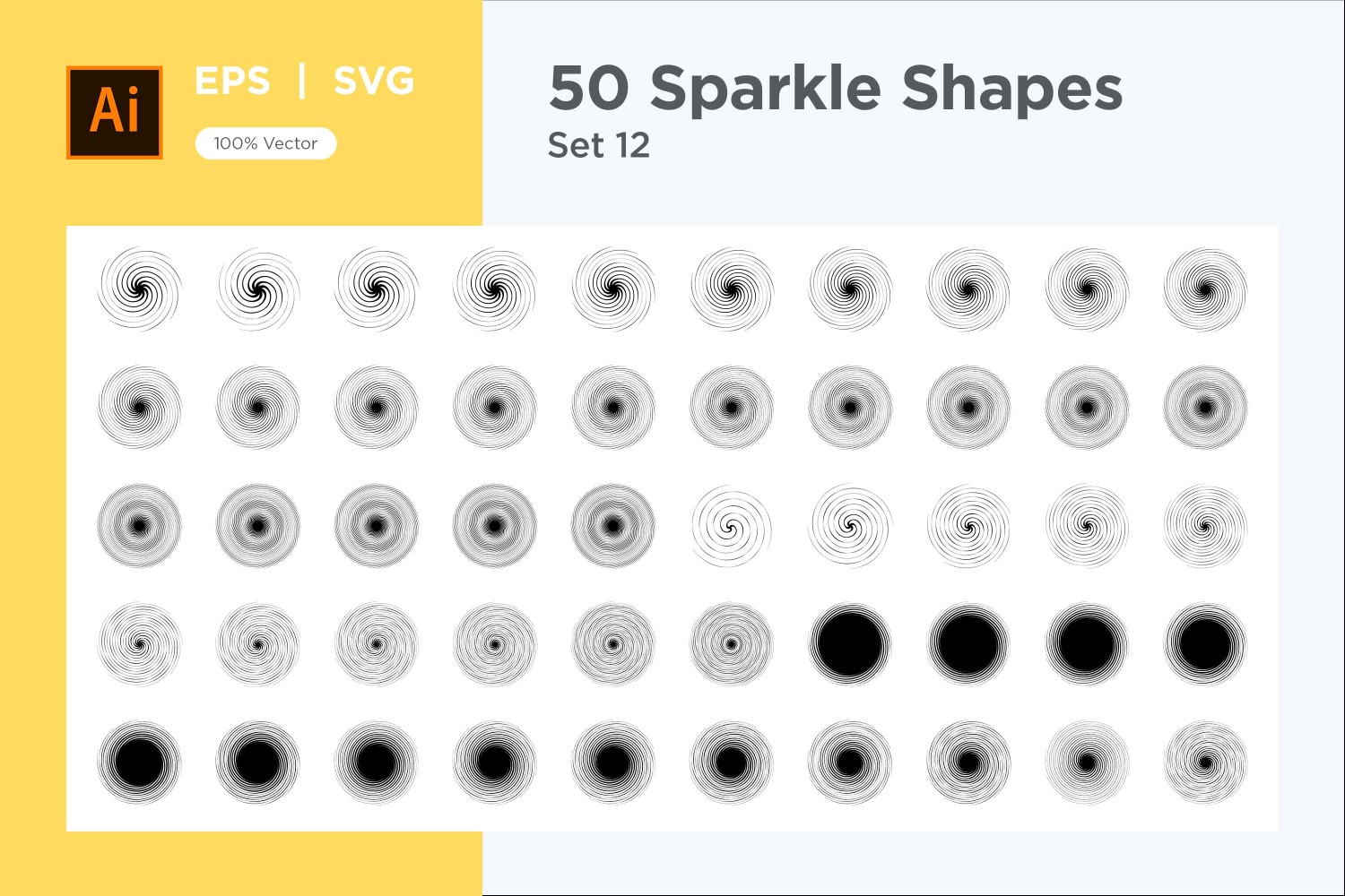 Sparkle shape symbol sign Set 50-V3-12