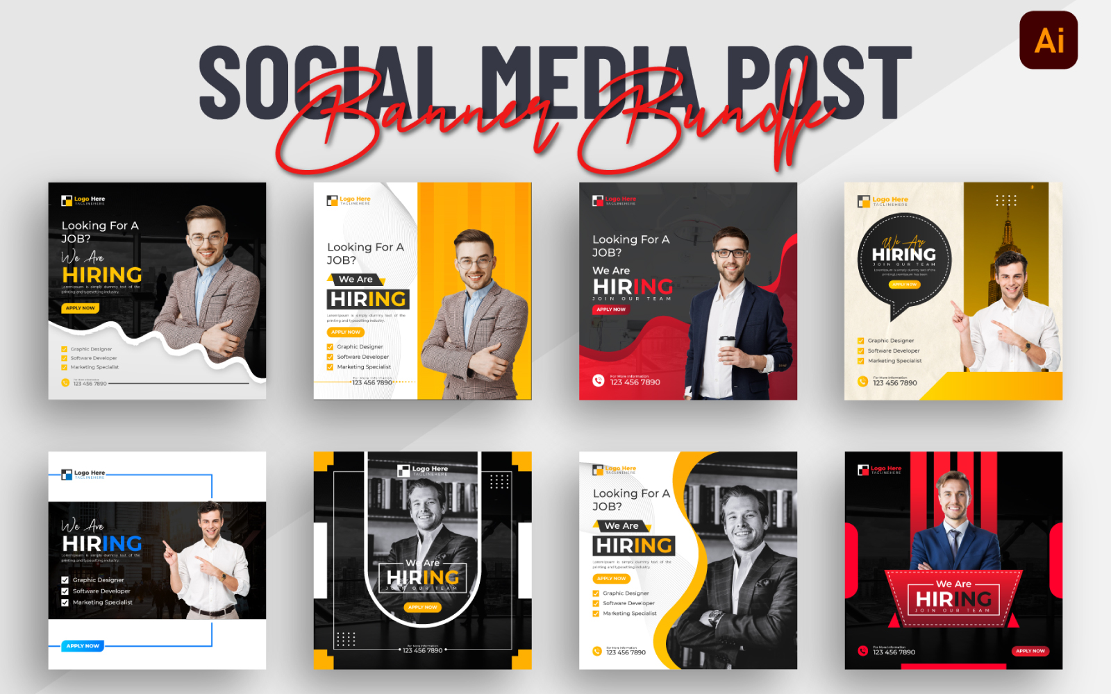 Hiring Job Vacancy Social Media Post Template