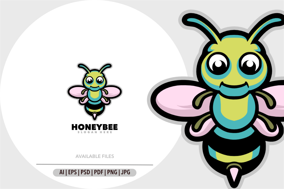 Honeybee cartoon funny mascot design