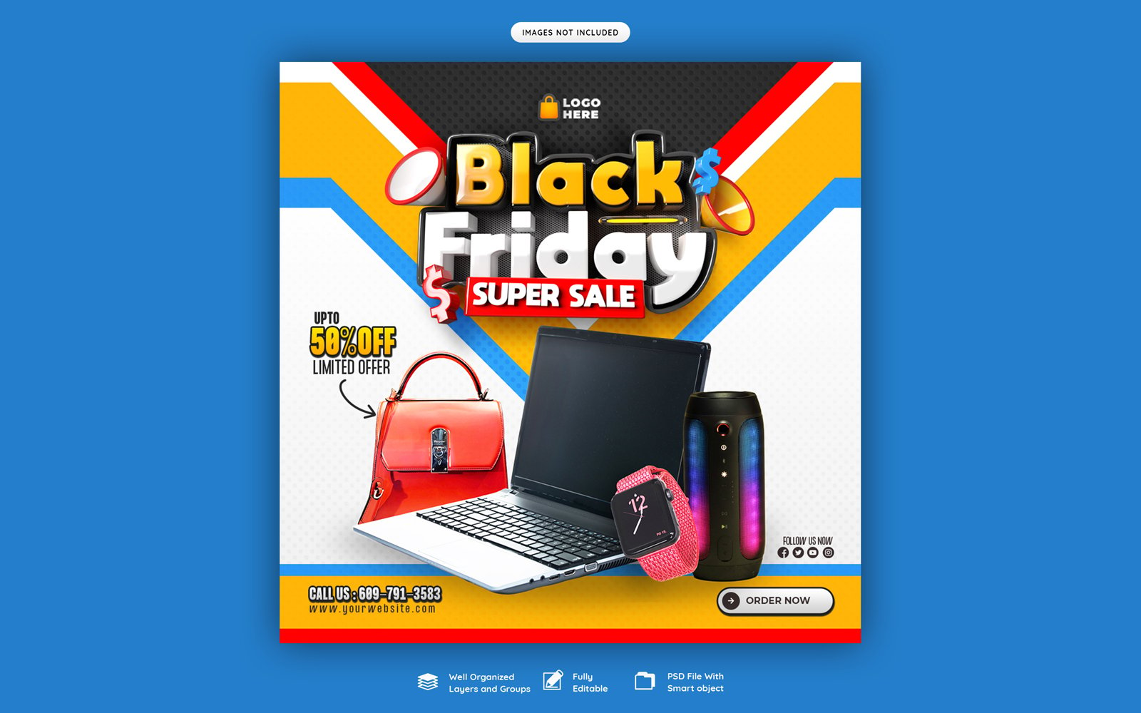 Black Friday Super Sale Discount Social Media Template