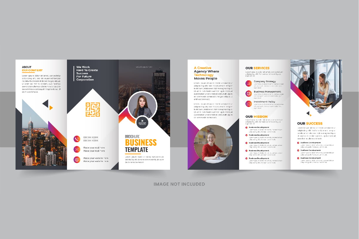 Modern trifold business brochure