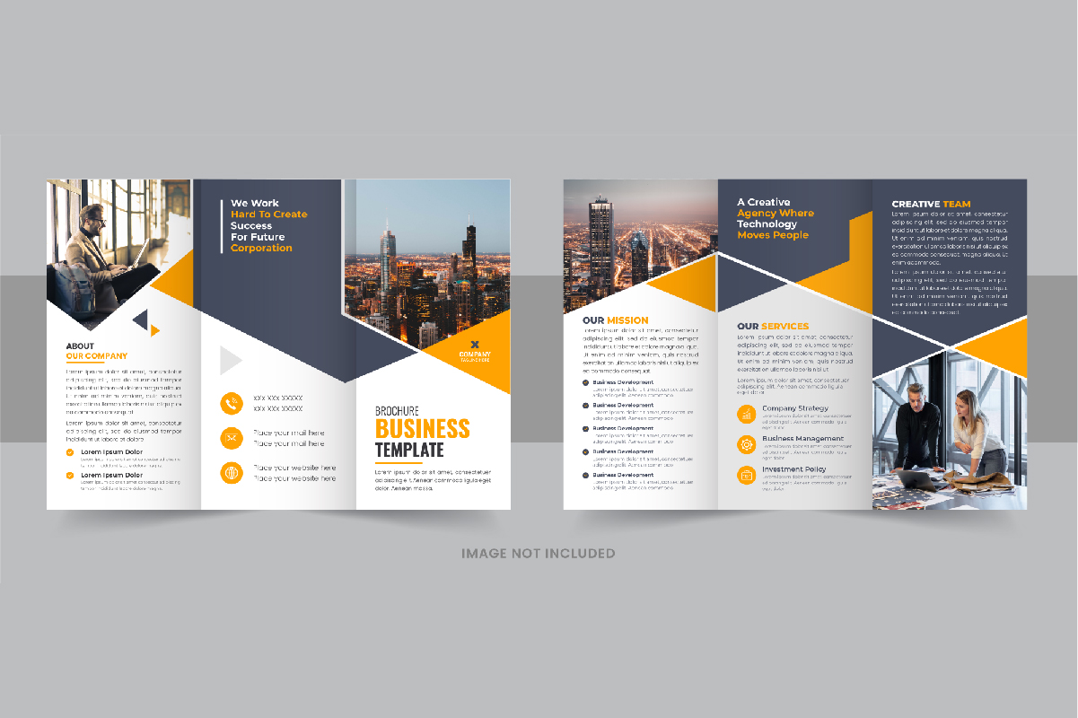 Modern trifold business brochure template layout