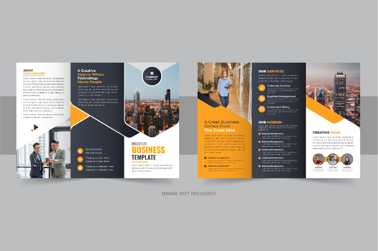 Modern trifold business brochure layout