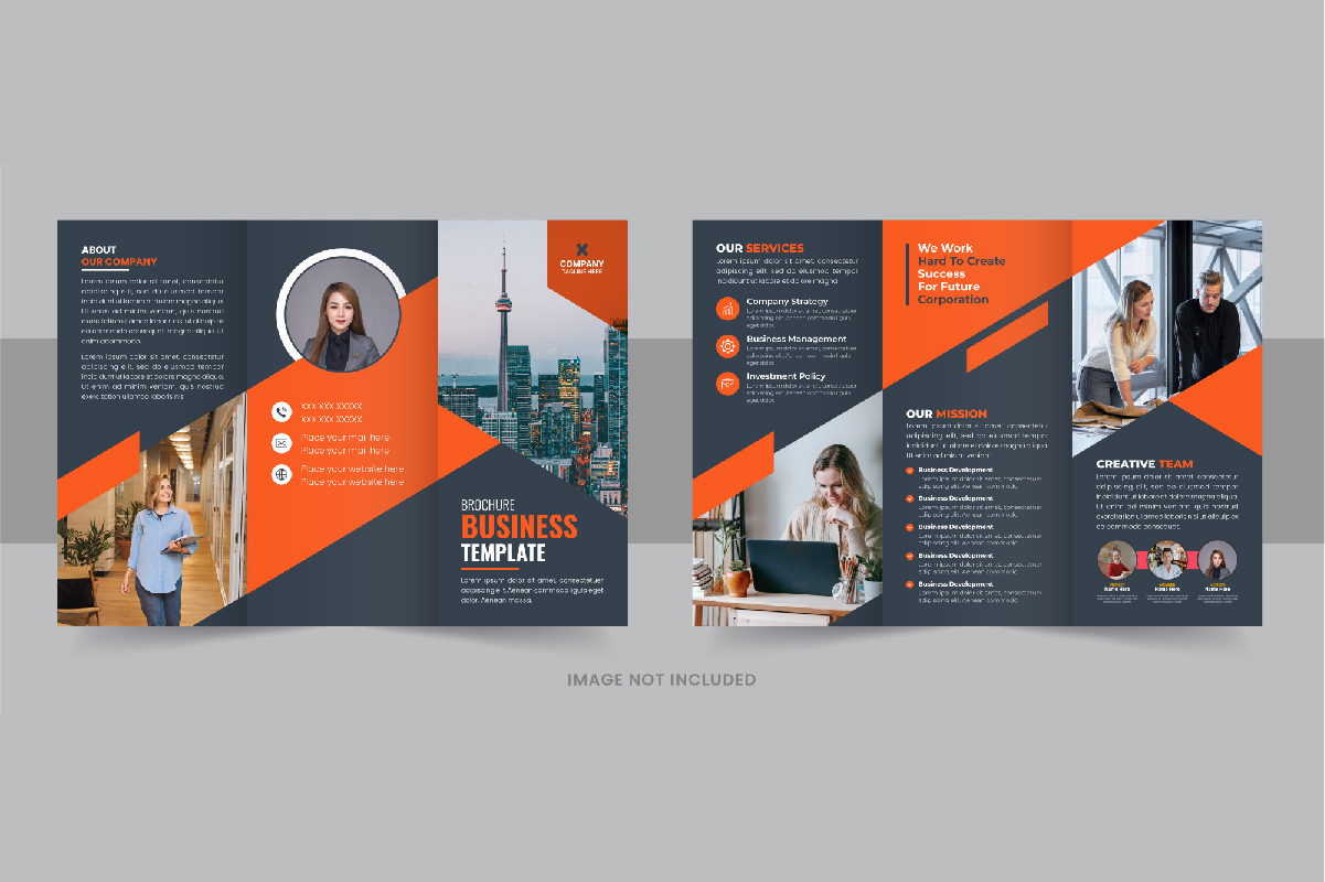 Modern business trifold brochure template