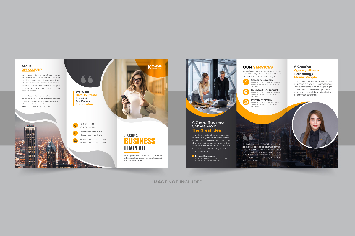 Modern business trifold brochure template layout