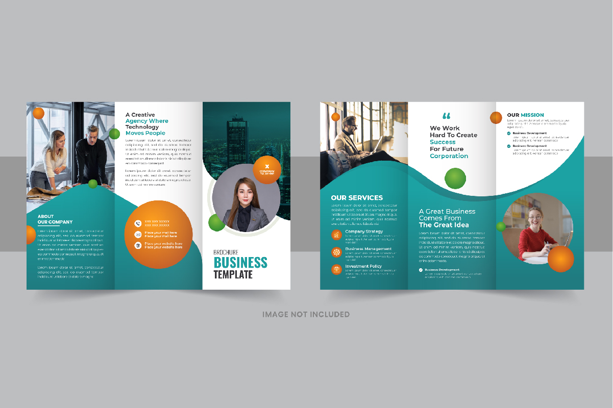 Modern business trifold brochure design layout