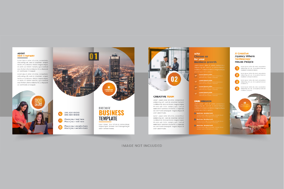 Modern tri fold business brochure layout