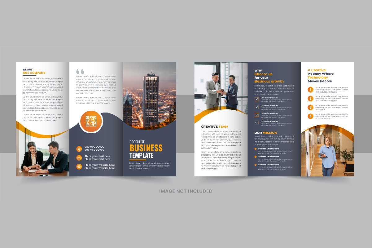 Modern tri fold business brochure design layout