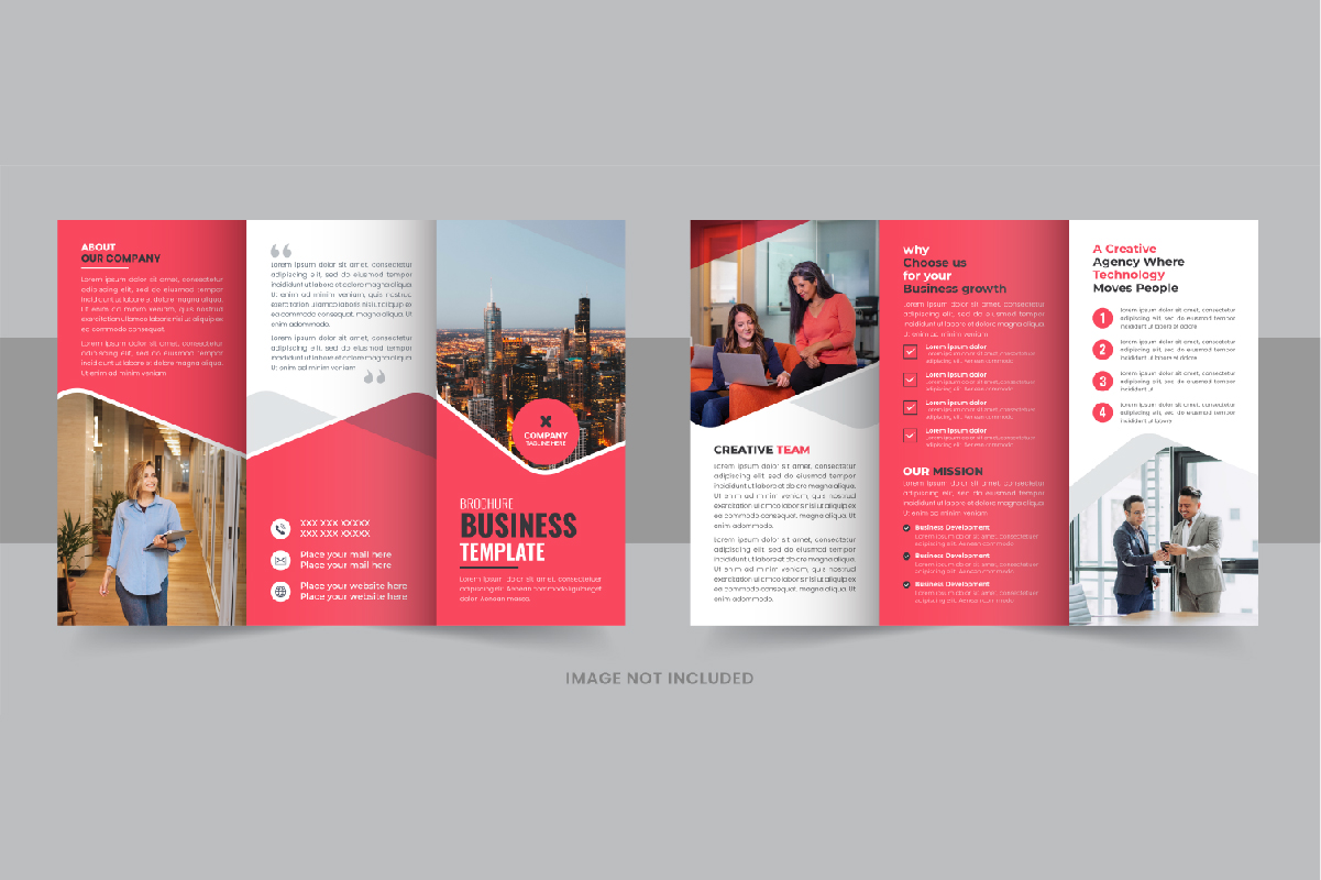 Modern business tri fold brochure template layout