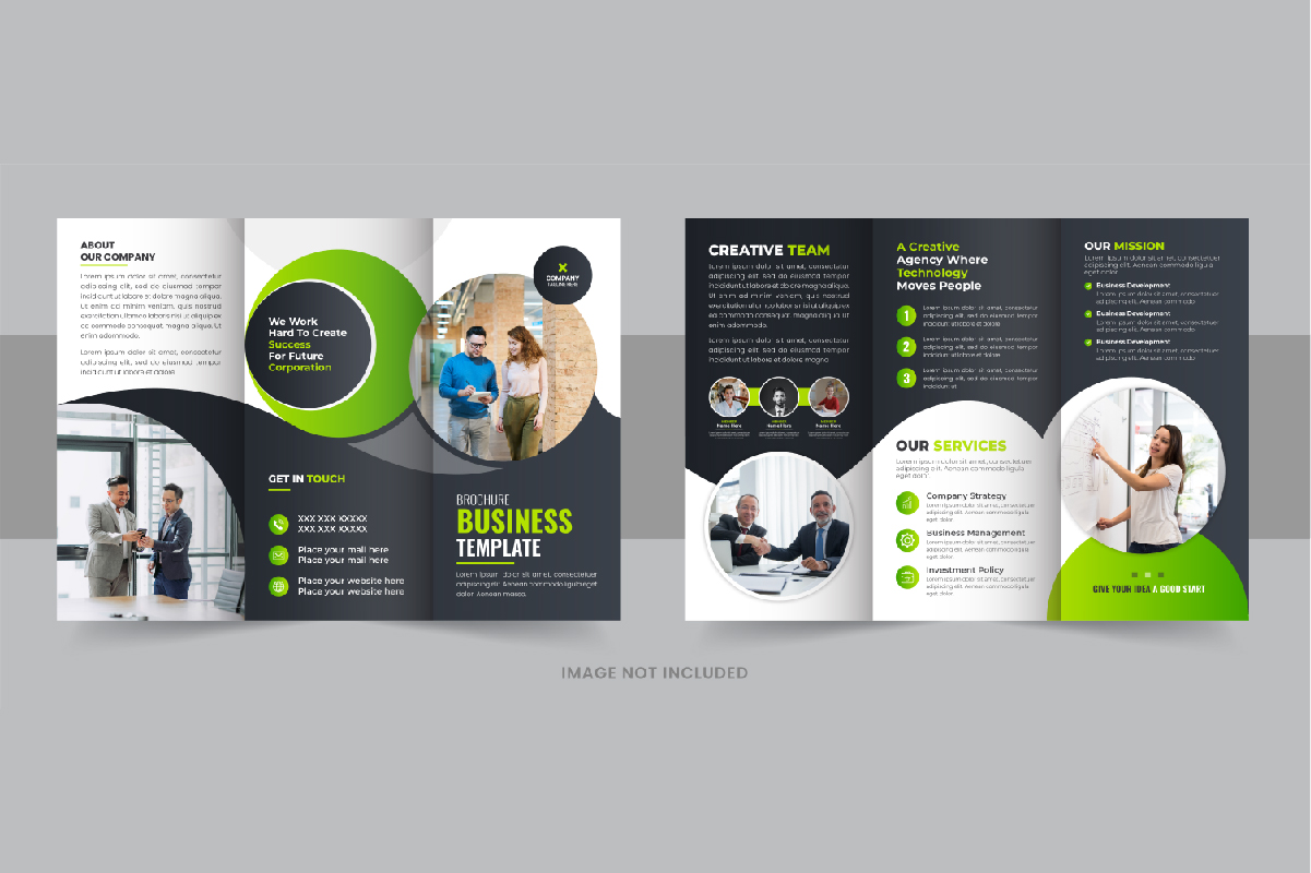 Modern business tri fold brochure layout