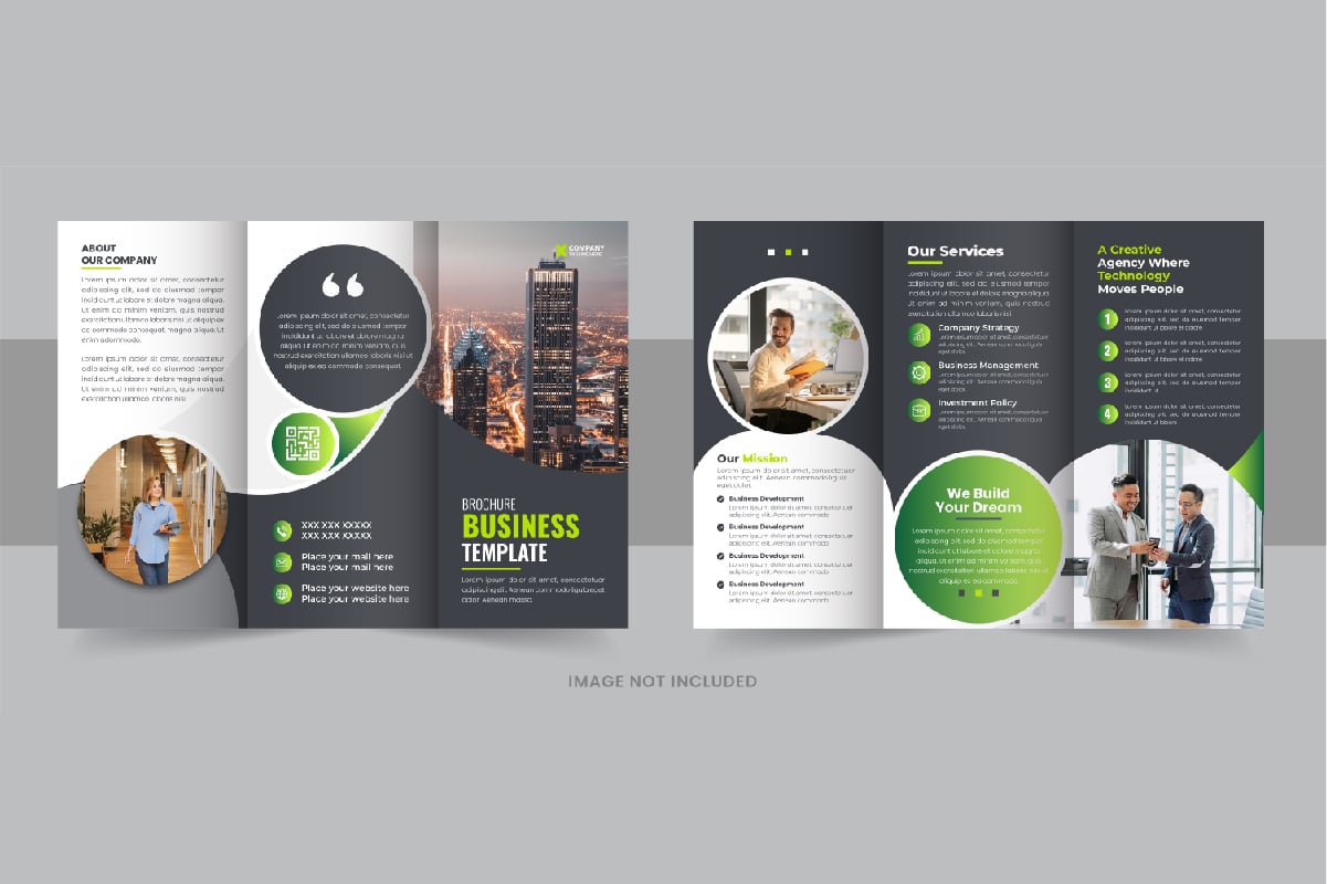 Modern business tri fold brochure design layout