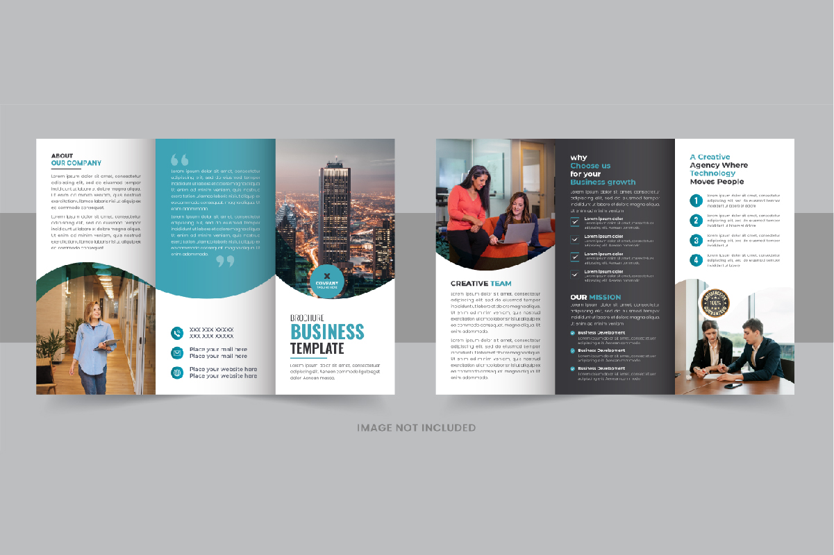 Modern business tri fold brochure template