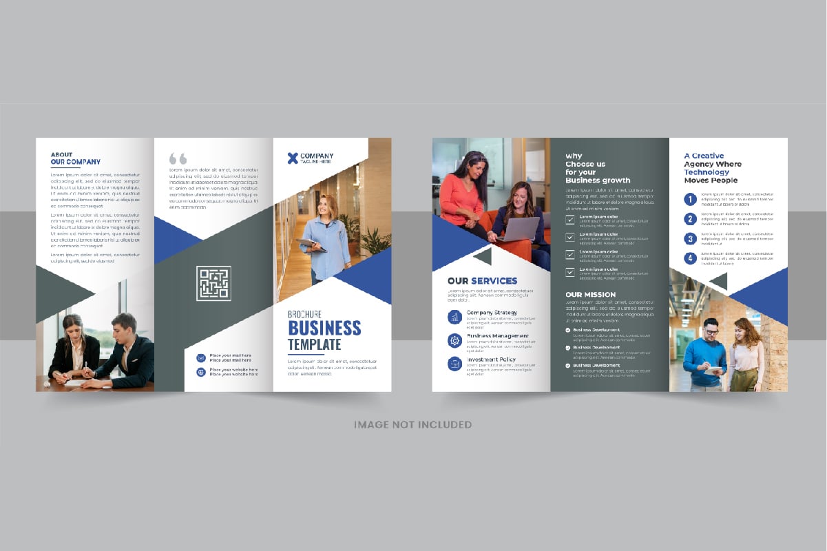 Creative tri fold business brochure layout