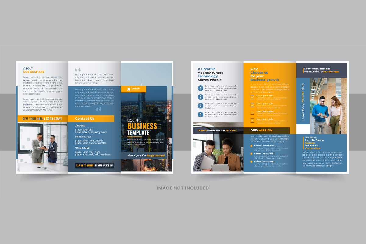 Multicolor Business Trifold Brochure layout