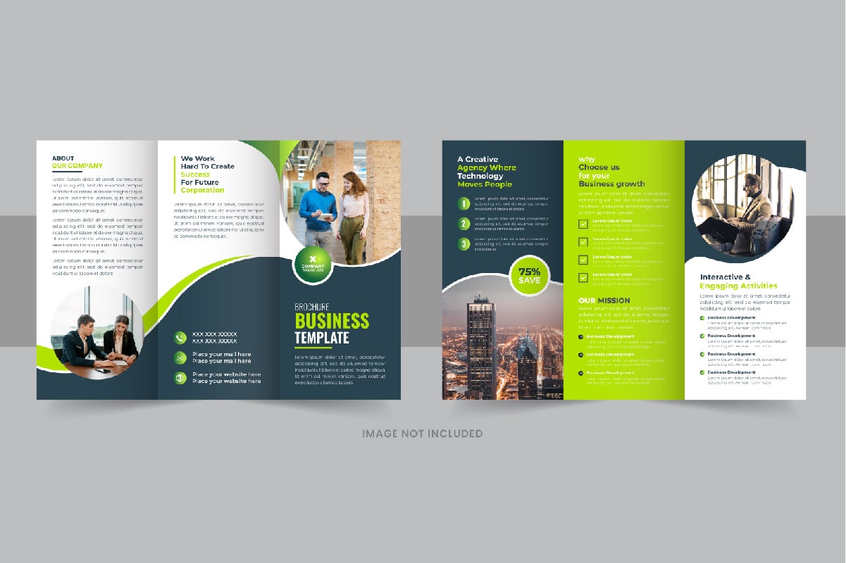 Multicolor Modern trifold business brochure template