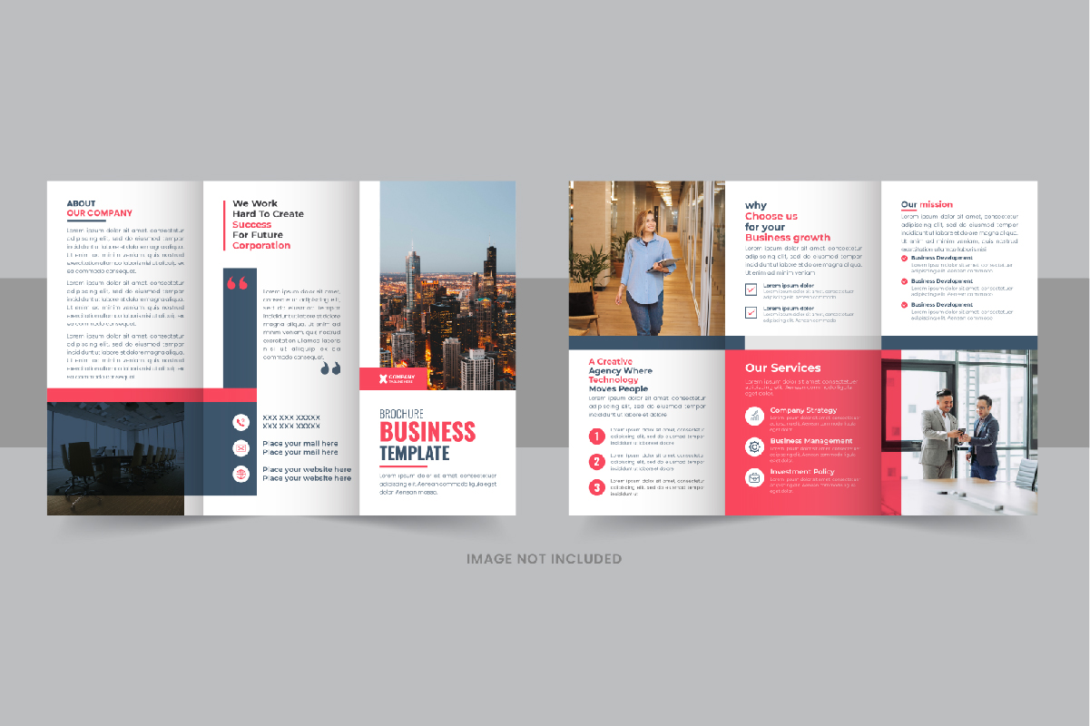 Multicolor Modern trifold business brochure template layout