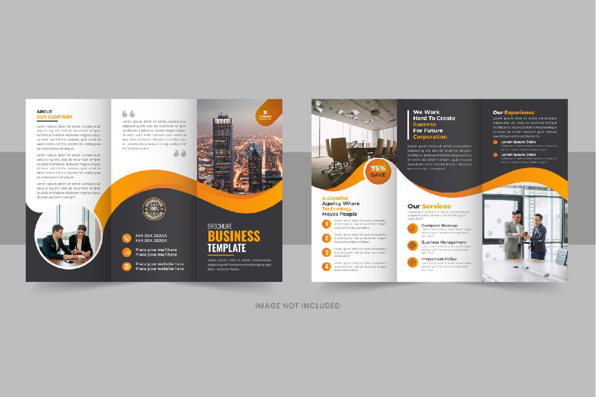 Multicolor Modern trifold business brochure layout