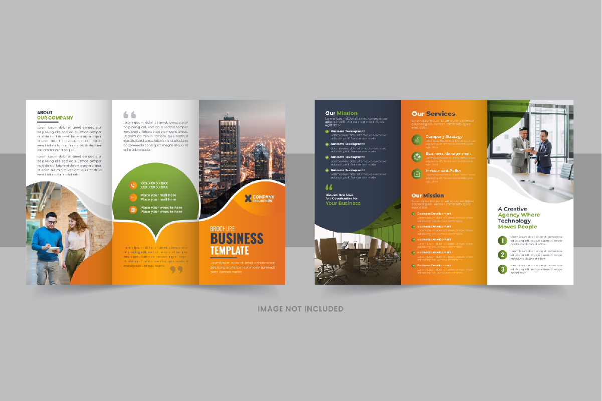 Multicolor Modern trifold business brochure design layout