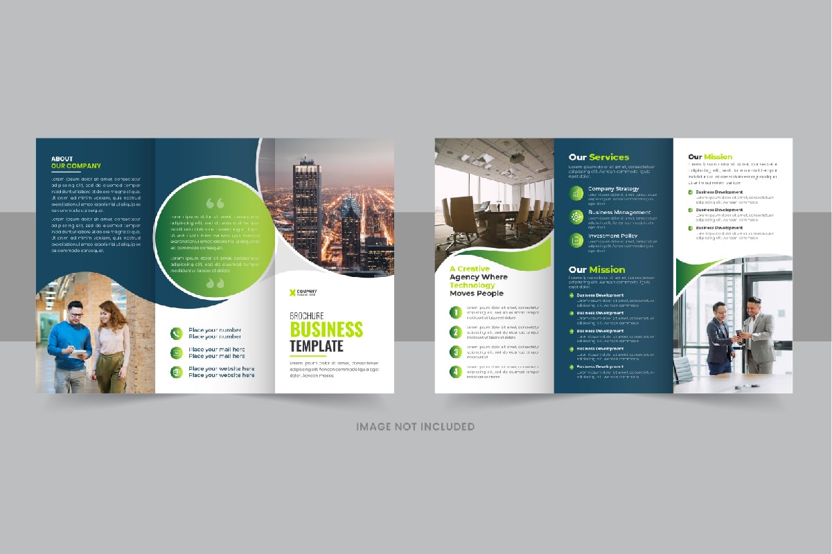 Multicolor business trifold brochure