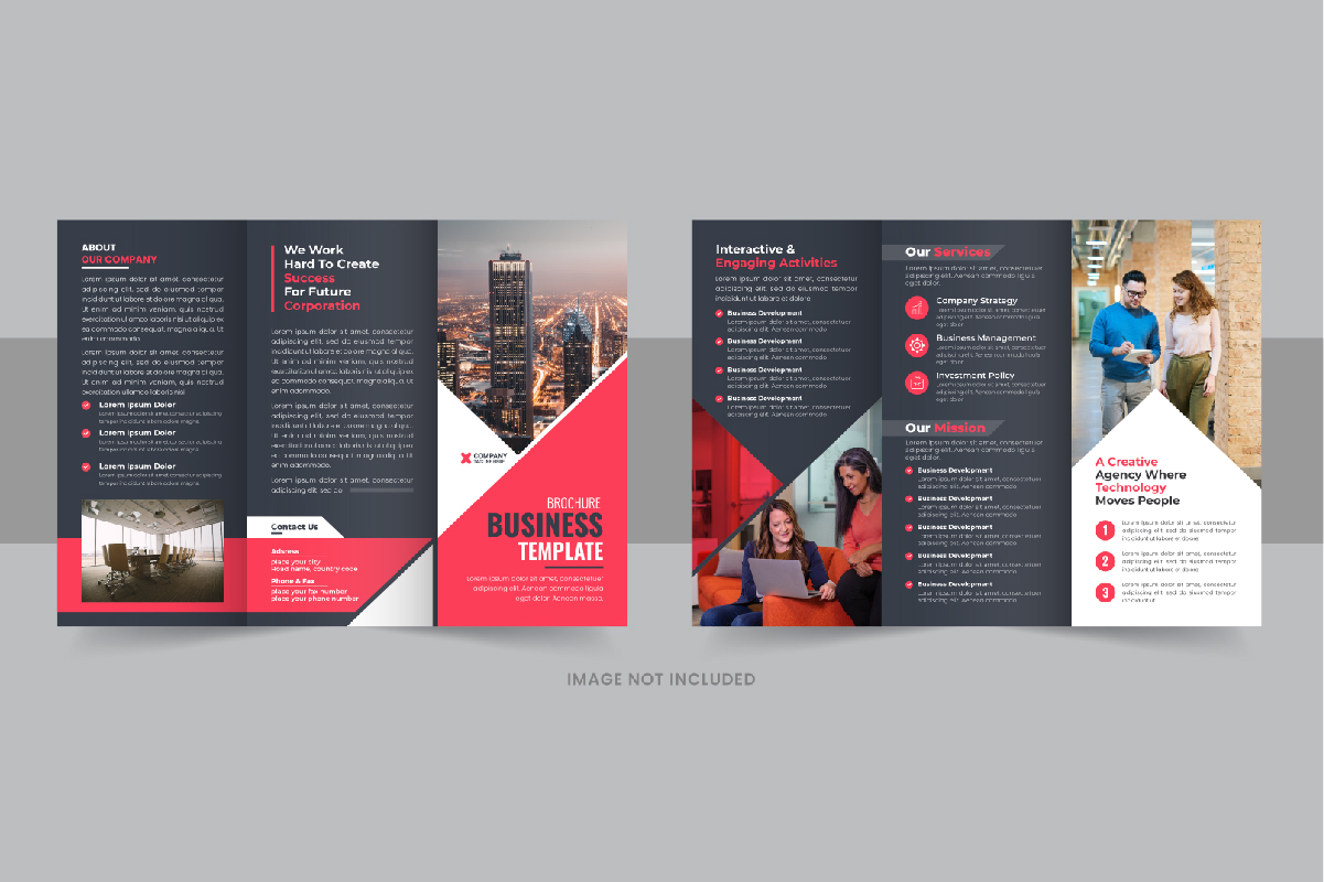 Multicolor business trifold brochure design