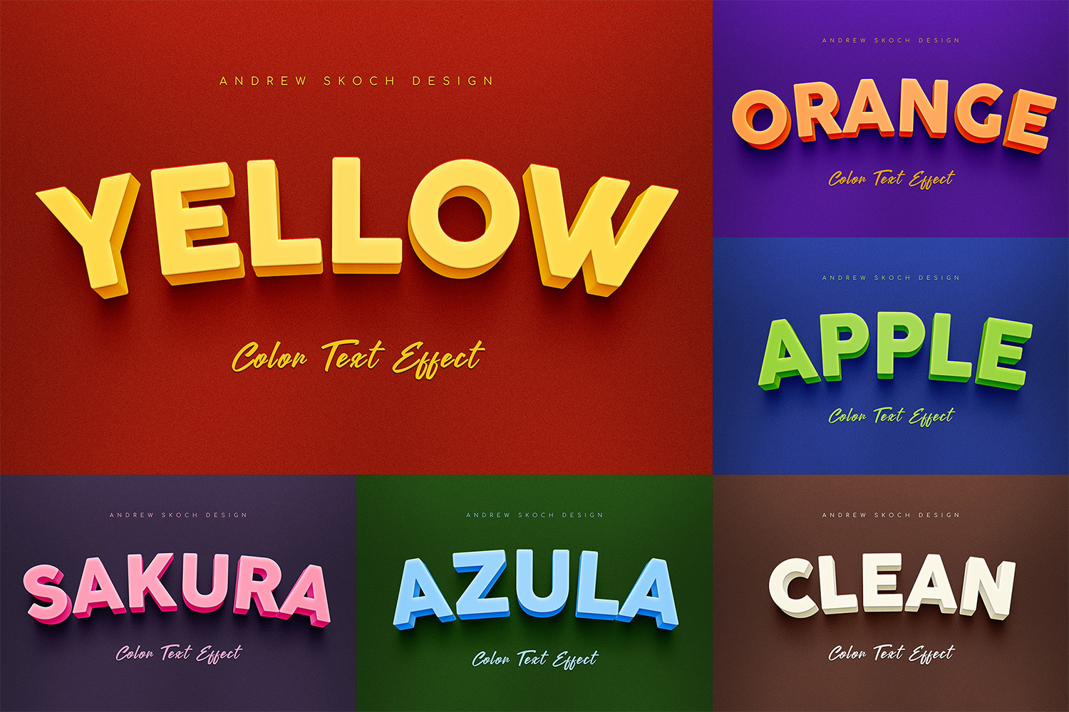 Colorful 3D Text Effects Photoshop