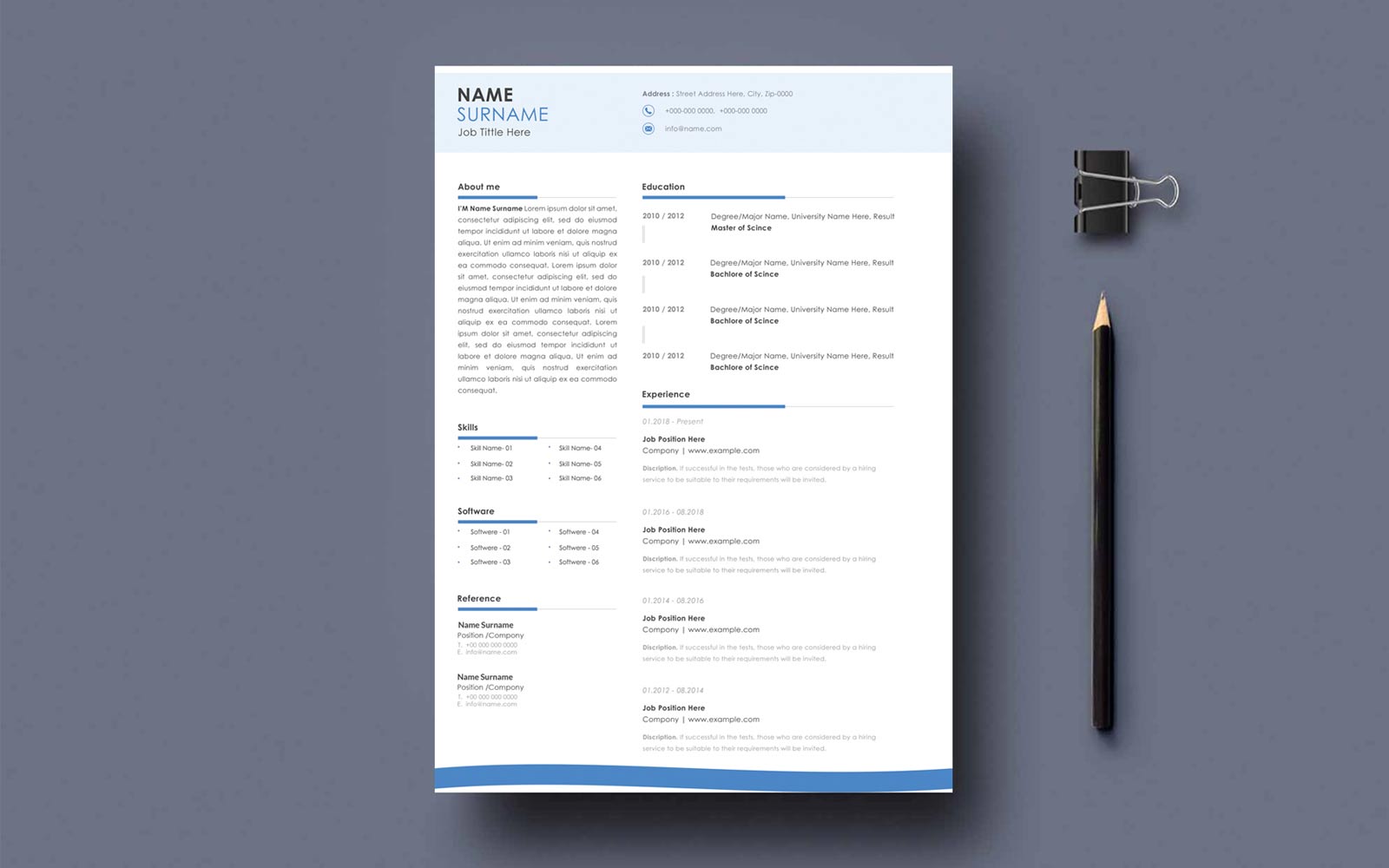 Cv resume curriculum vitae template design