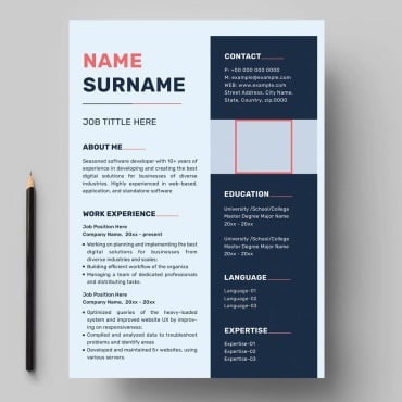 Clean Colour Resume Templates 344771