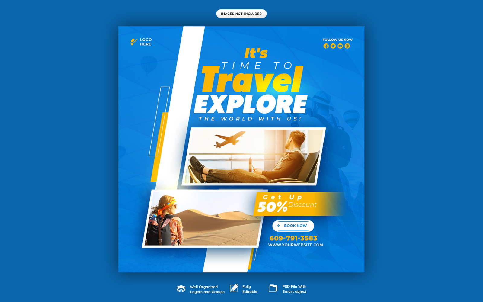 Travel And Tourism Social Media Templates