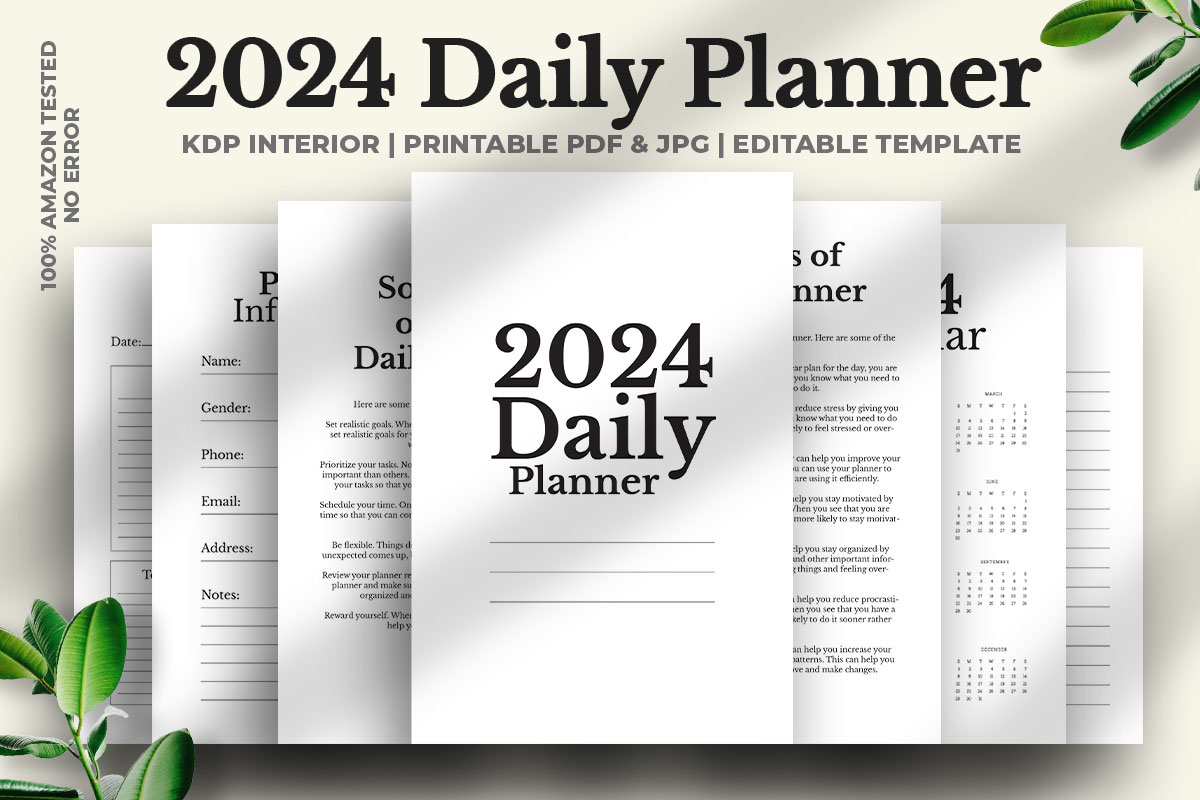 2024 Daily Planner Kdp Interior