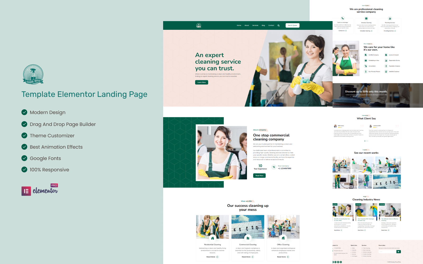Cleaning - Cleaning Services Elementor Landing Page