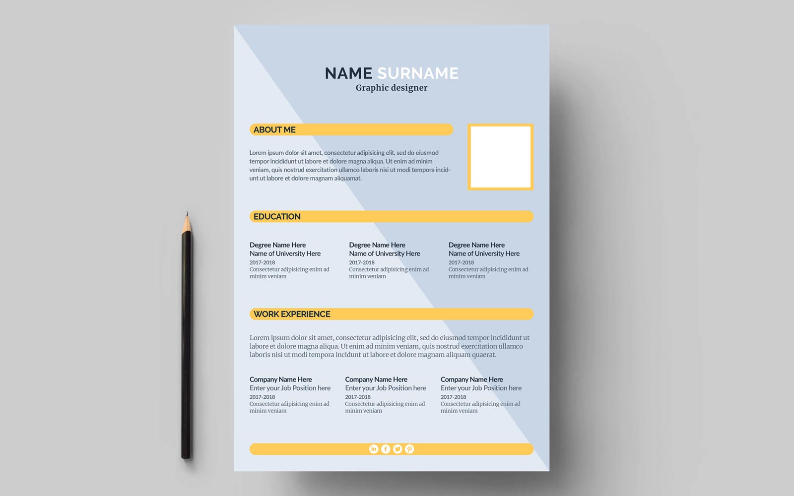 Editable modern resume cv template