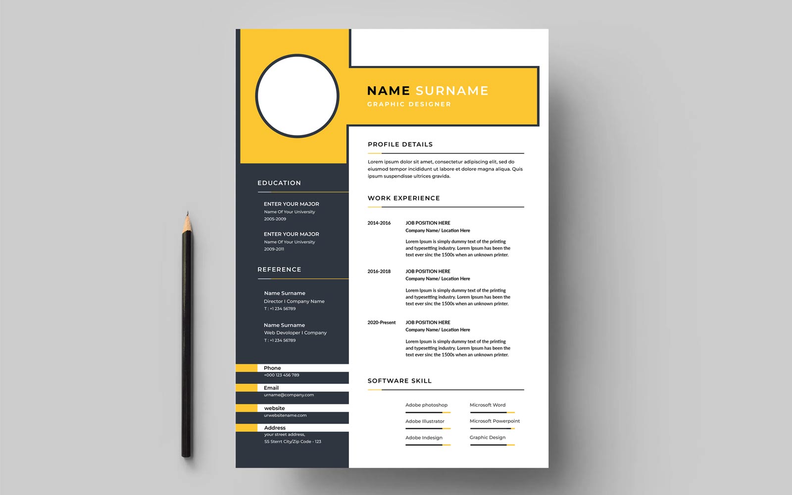 Modern simple template for curriculum.