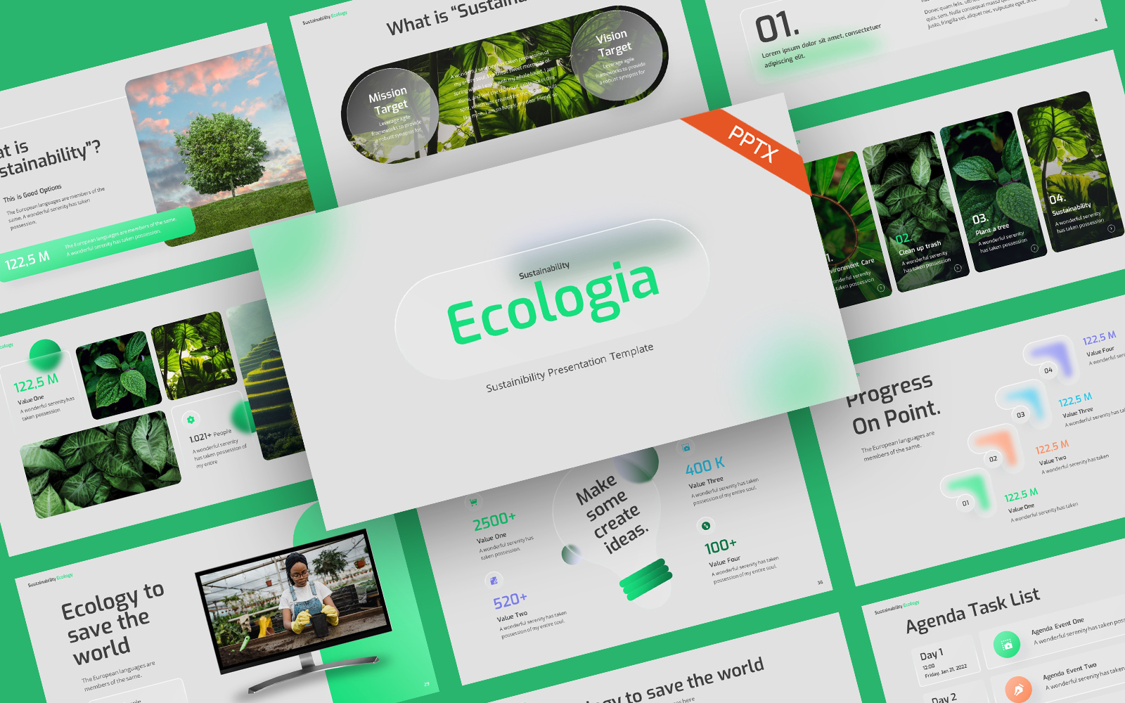 Ecologia Sustainability Ecology PowerPoint Template
