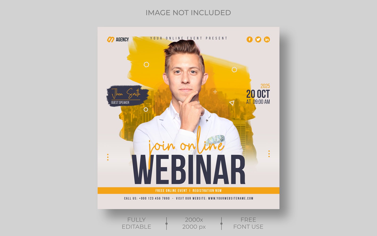 Digital Marketing Agency Corporate Social Media Live Webinar Post Template