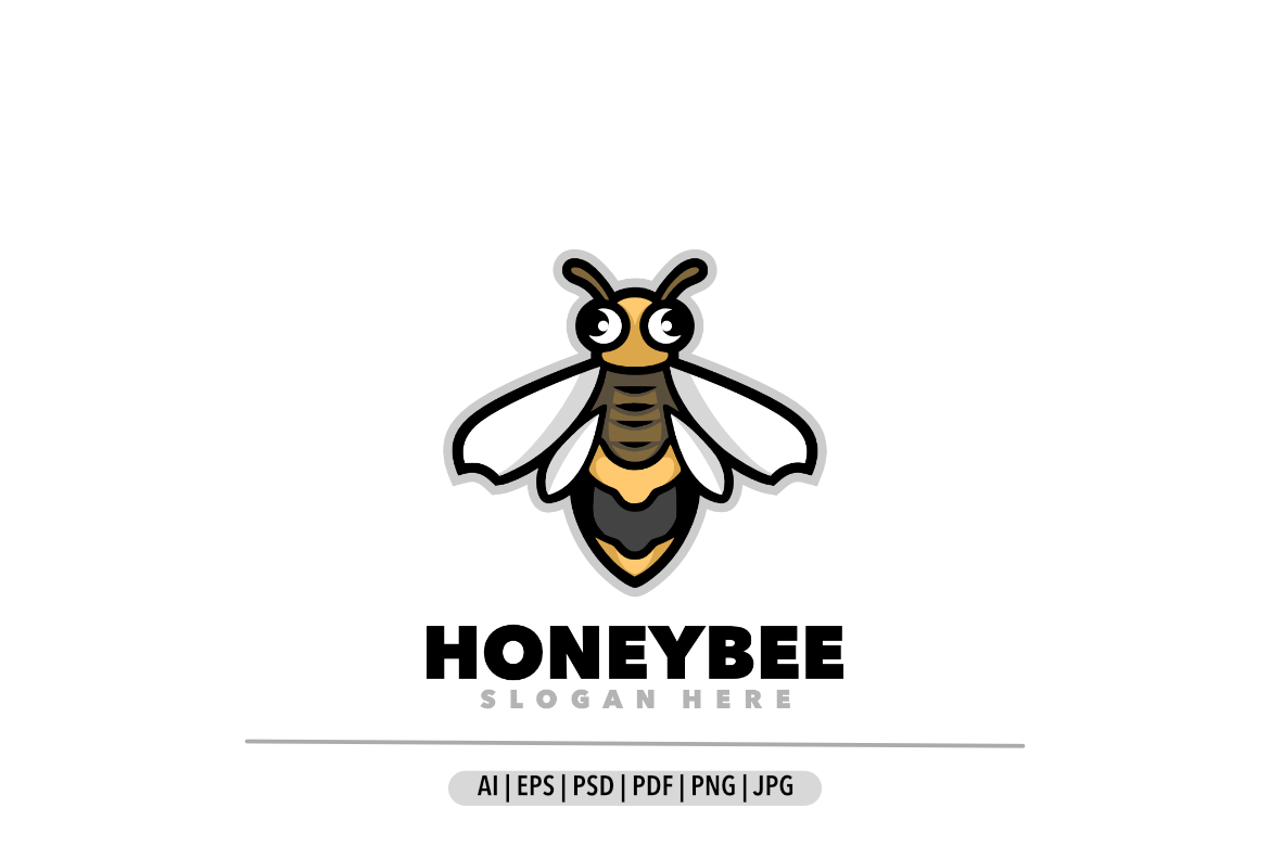 Honeybee simple mascot cartoon logo
