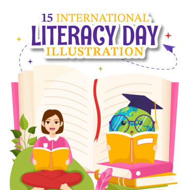 Literacy Day Illustrations Templates 345101